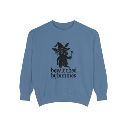 Bewitched by Bunnies Unisex Sweatshirt – Cozy Fall Rabbit Witch Pullover for Fall Festivities - Halloween Gift