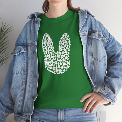“Bun Within a Bun” Rabbit Head Shirt – Cuniculture Club Original - Cute Bunny Graphic Tee - Unisex Heavy Cotton T-Shirt