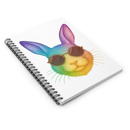 Rainbow Sunglasses Bunny Spiral Notebook – Colorful Bunthusiasts Rabbit Journal - Perfect Gift for Rabbit Owners & Animal Lovers