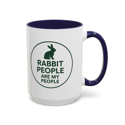 Rabbit People Are My People Ceramic Mug – Multiple Accent Colors Coffee Mug - Two Sizes: 11 oz & 15 oz