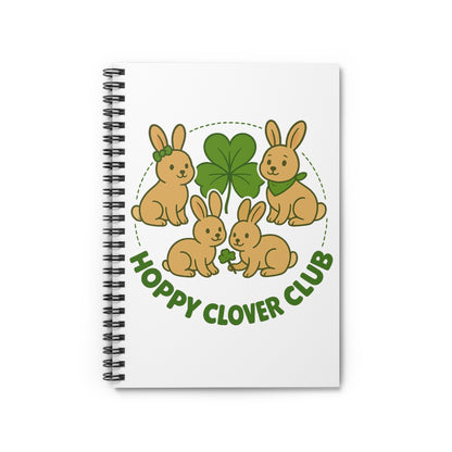 Hoppy Clover Club Spiral Notebook – Bunny & Clover Journal - Gift for Bunthusiasts and Rabbit Owners & Exhibitors of All Ages