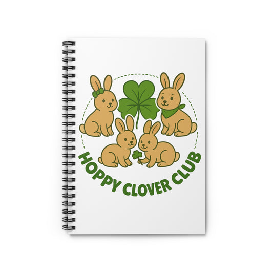 Hoppy Clover Club Spiral Notebook – Bunny & Clover Journal - Gift for Bunthusiasts and Rabbit Owners & Exhibitors of All Ages