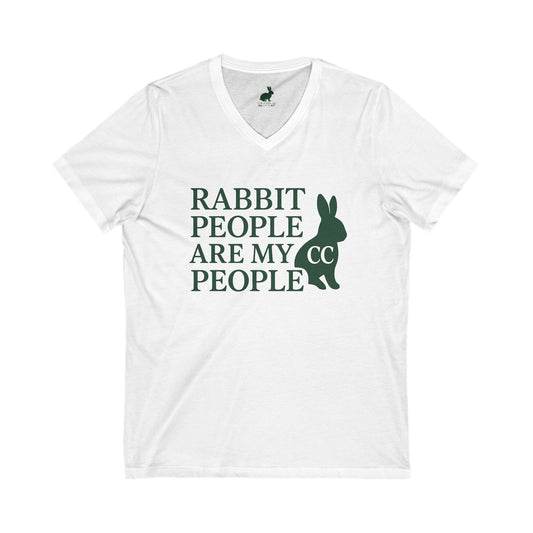 Rabbit People Are My People – V-Neck Unisex T-Shirt - CC Bunny Exclusive - Green Monochrome
