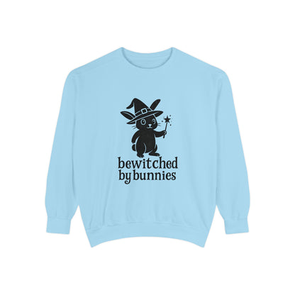 Bewitched by Bunnies Unisex Sweatshirt – Cozy Fall Rabbit Witch Pullover for Fall Festivities - Halloween Gift