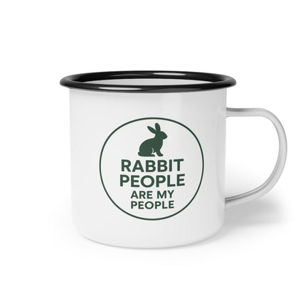 Rabbit People Are My People Enamel Camp Cup - Bunny Lovers Coffee & Cocoa Mug - Gift for Rabbit People