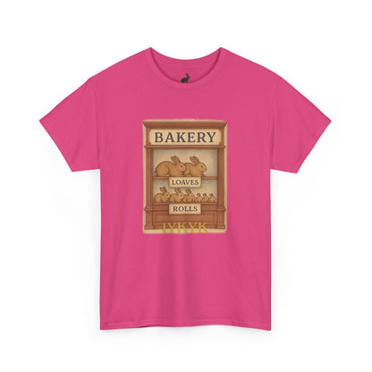 Loaves, Rolls & IYKYK – Bunny Bakery Tee - Unisex Short Sleeve - Vintage Bakery Shirt - Baking & Rabbit Lover Apparel