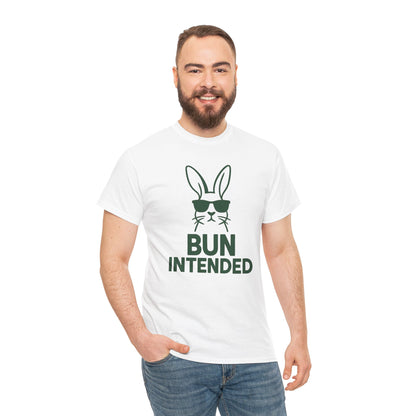 Bun Intended Rabbit in Sunglasses T-Shirt – Unisex Graphic Bunny Tee - Humorous Pun Shirt