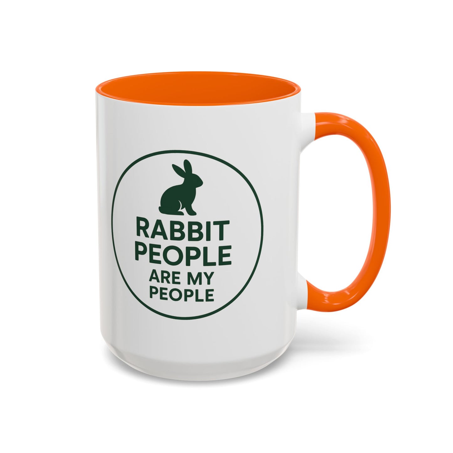 Rabbit People Are My People Ceramic Mug – Multiple Accent Colors Coffee Mug - Two Sizes: 11 oz & 15 oz