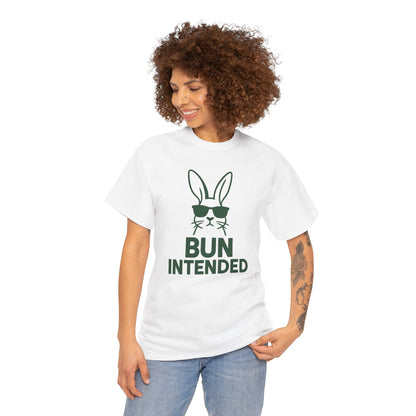 Bun Intended Rabbit in Sunglasses T-Shirt – Unisex Graphic Bunny Tee - Humorous Pun Shirt