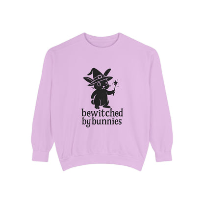 Bewitched by Bunnies Unisex Sweatshirt – Cozy Fall Rabbit Witch Pullover for Fall Festivities - Halloween Gift