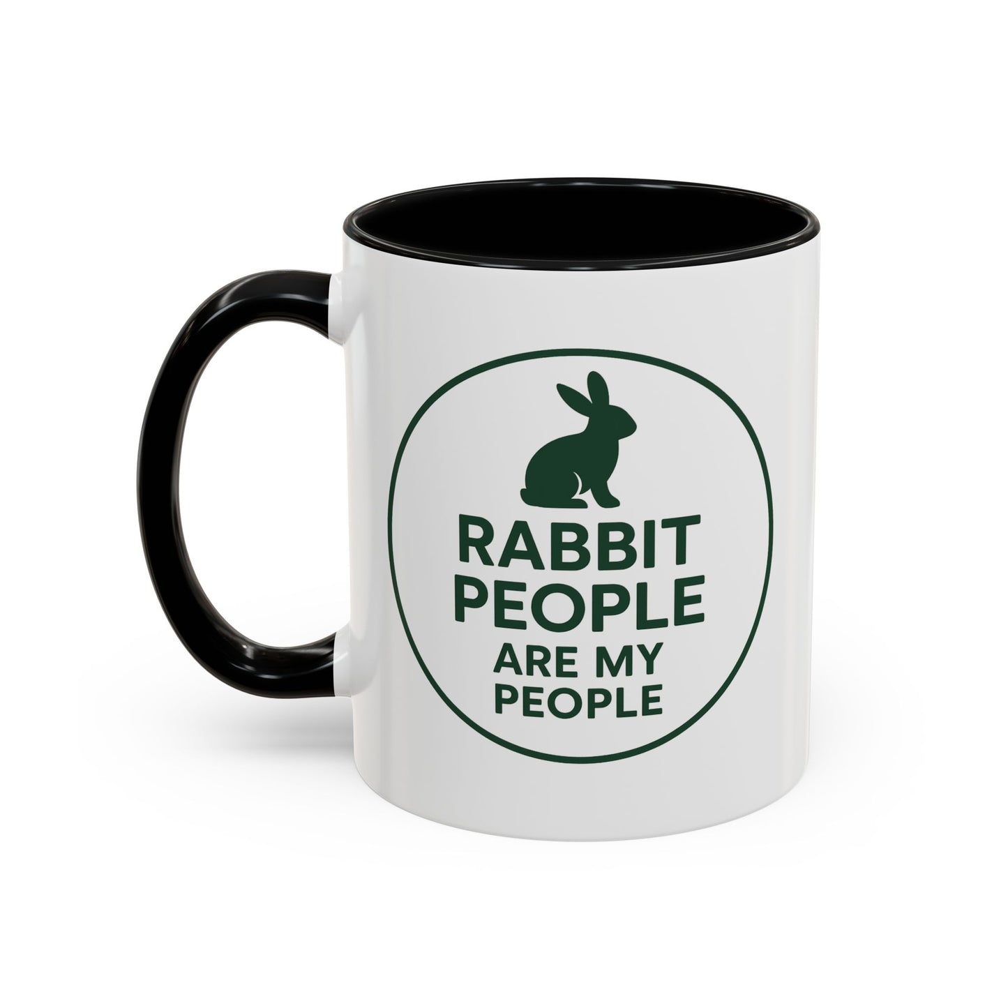 Rabbit People Are My People Ceramic Mug – Multiple Accent Colors Coffee Mug - Two Sizes: 11 oz & 15 oz