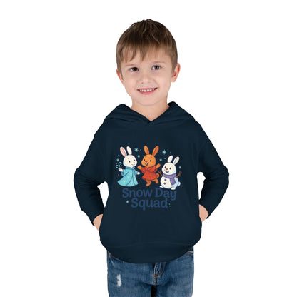 Snow Day Squad Toddler Hoodie – Winter Bunny Sweatshirt for Kids | Cozy Youth Rabbit Apparel | Cold Weather Buns