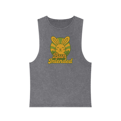 Stonewash Bun Intended Tank Top - Retro Graphic Tee - Vintage Casual Summer Wear - Gift for Rabbit Lovers - Everyday Style