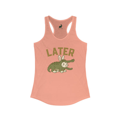 Later Gator (But Make It Bunny) Racerback Tank Top – Women’s Funny Rabbit Tank - Summer Graphic Tee