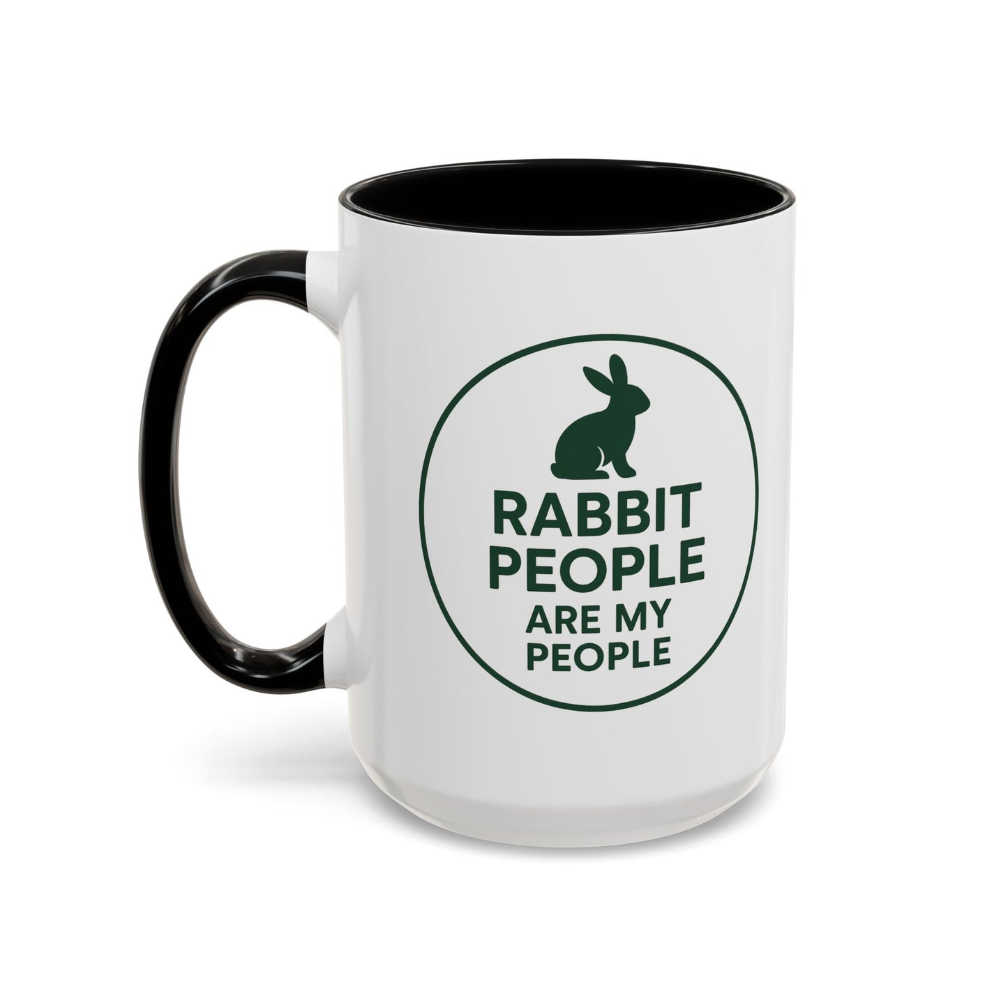 Rabbit People Are My People Ceramic Mug – Multiple Accent Colors Coffee Mug - Two Sizes: 11 oz & 15 oz