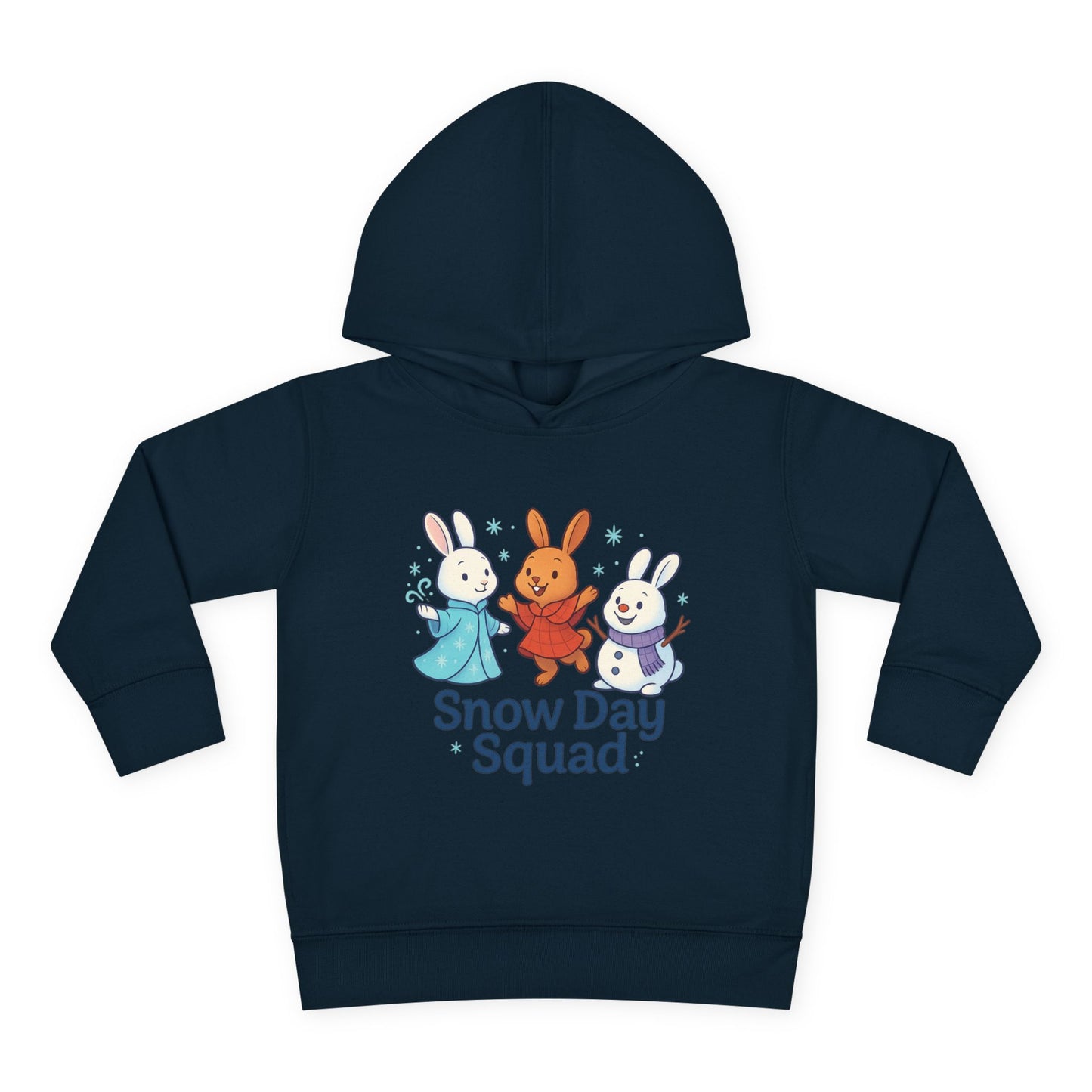 Snow Day Squad Toddler Hoodie – Winter Bunny Sweatshirt for Kids | Cozy Youth Rabbit Apparel | Cold Weather Buns