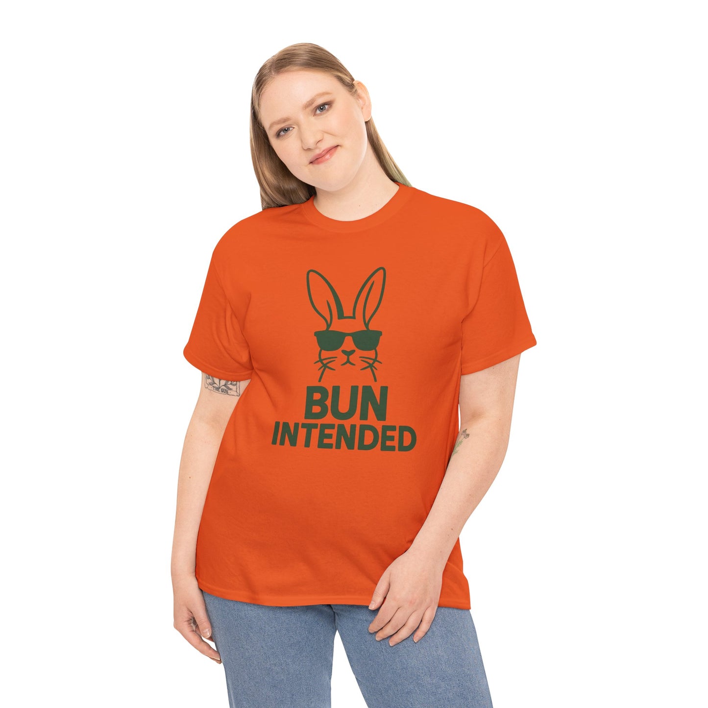 Bun Intended Rabbit in Sunglasses T-Shirt – Unisex Graphic Bunny Tee - Humorous Pun Shirt