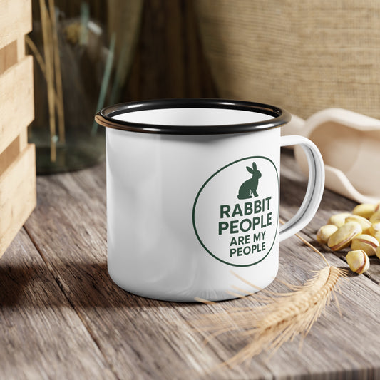 Rabbit People Are My People Enamel Camp Cup - Bunny Lovers Coffee & Cocoa Mug - Gift for Rabbit People