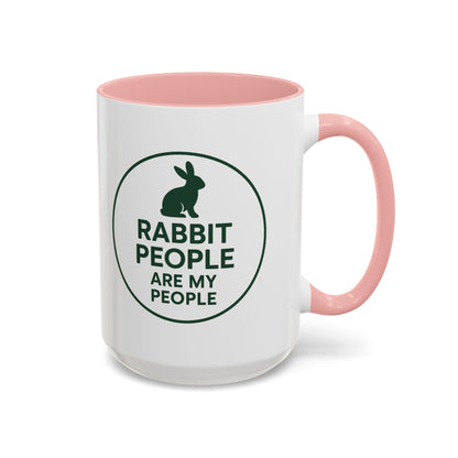Rabbit People Are My People Ceramic Mug – Multiple Accent Colors Coffee Mug - Two Sizes: 11 oz & 15 oz