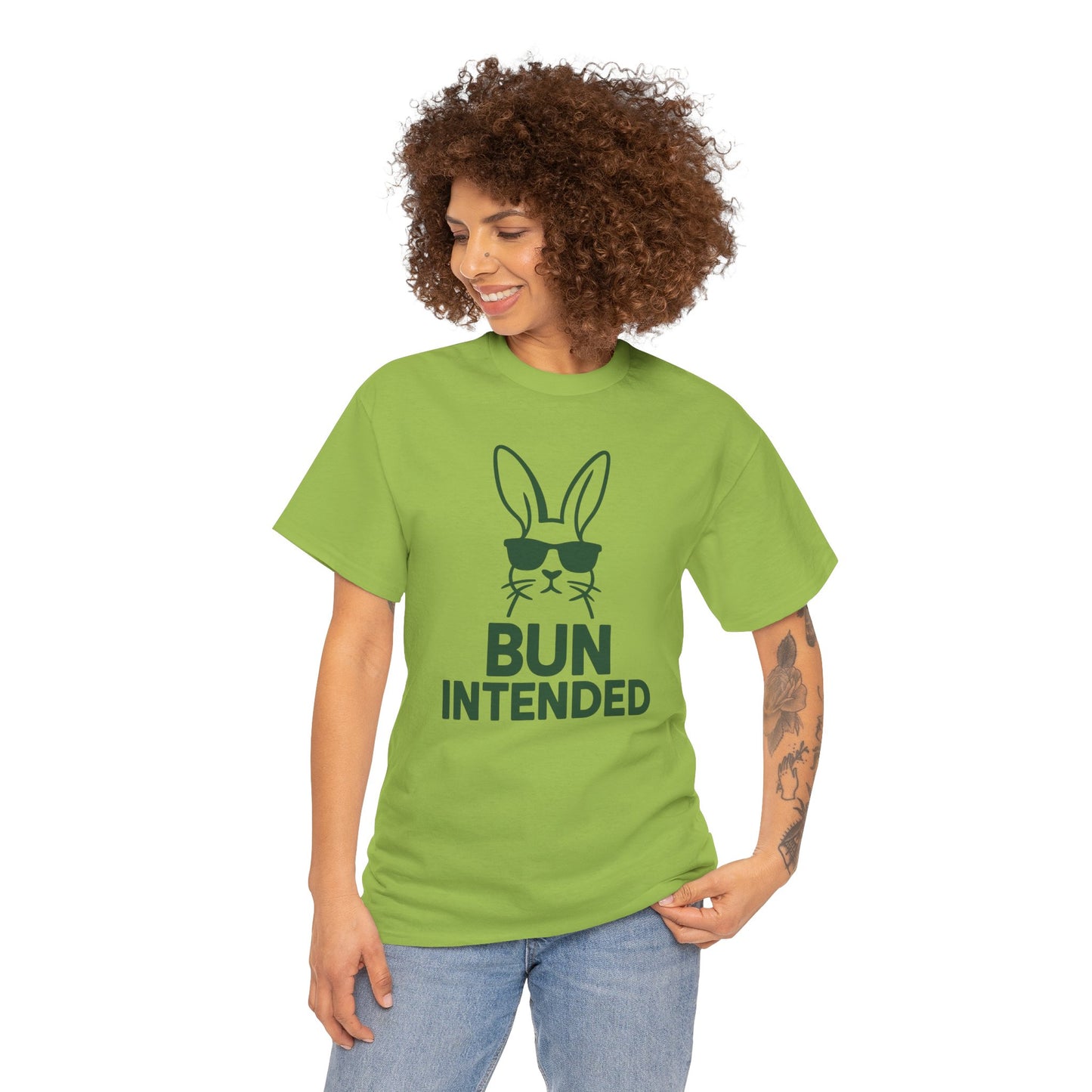 Bun Intended Rabbit in Sunglasses T-Shirt – Unisex Graphic Bunny Tee - Humorous Pun Shirt