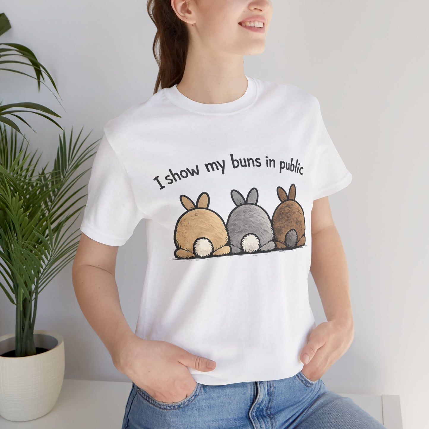 "I Show My Buns in Public" T-Shirt – Rabbit Show Exhibitor Tee | Funny Unisex Bunny Apparel