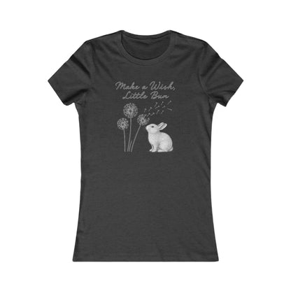 Make a Wish Little Bun Women's Tee - Cute Rabbit T-Shirt - Animal Lover Gift - Dandelion Floral Fashion Top
