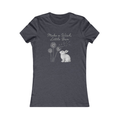 Make a Wish Little Bun Women's Tee - Cute Rabbit T-Shirt - Animal Lover Gift - Dandelion Floral Fashion Top