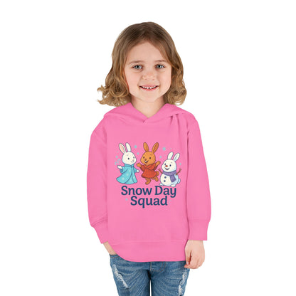 Snow Day Squad Toddler Hoodie – Winter Bunny Sweatshirt for Kids | Cozy Youth Rabbit Apparel | Cold Weather Buns