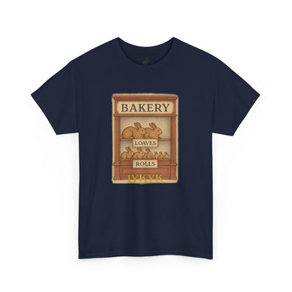 Loaves, Rolls & IYKYK – Bunny Bakery Tee - Unisex Short Sleeve - Vintage Bakery Shirt - Baking & Rabbit Lover Apparel