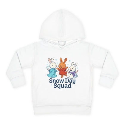 Snow Day Squad Toddler Hoodie – Winter Bunny Sweatshirt for Kids | Cozy Youth Rabbit Apparel | Cold Weather Buns
