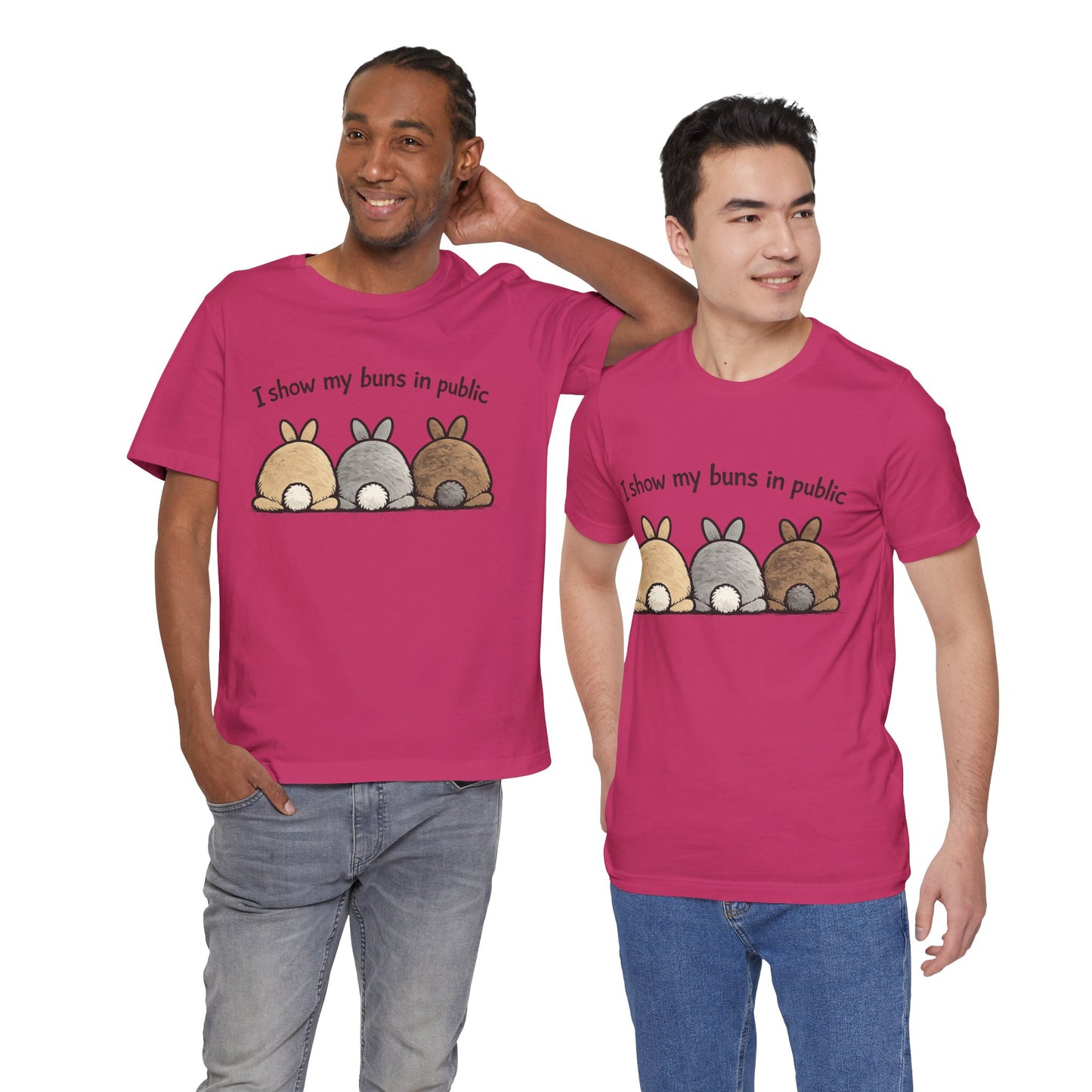 "I Show My Buns in Public" T-Shirt – Rabbit Show Exhibitor Tee | Funny Unisex Bunny Apparel