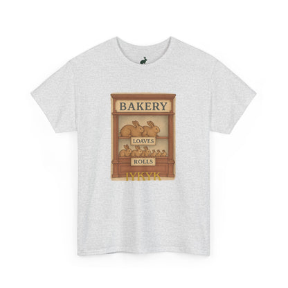 Loaves, Rolls & IYKYK – Bunny Bakery Tee - Unisex Short Sleeve - Vintage Bakery Shirt - Baking & Rabbit Lover Apparel