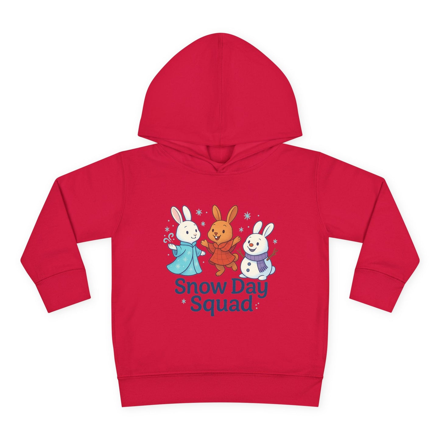 Snow Day Squad Toddler Hoodie – Winter Bunny Sweatshirt for Kids | Cozy Youth Rabbit Apparel | Cold Weather Buns