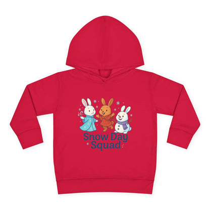 Snow Day Squad Toddler Hoodie – Winter Bunny Sweatshirt for Kids | Cozy Youth Rabbit Apparel | Cold Weather Buns
