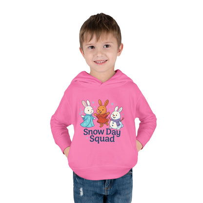 Snow Day Squad Toddler Hoodie – Winter Bunny Sweatshirt for Kids | Cozy Youth Rabbit Apparel | Cold Weather Buns