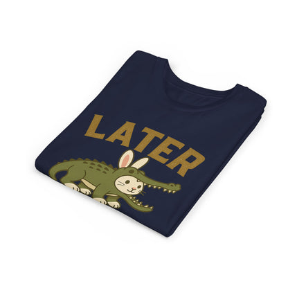 Later Gator Bunny Tee – Cute Youth Short Sleeve - Kids Rabbit T-Shirt - Funny Graphic Children's Shirt