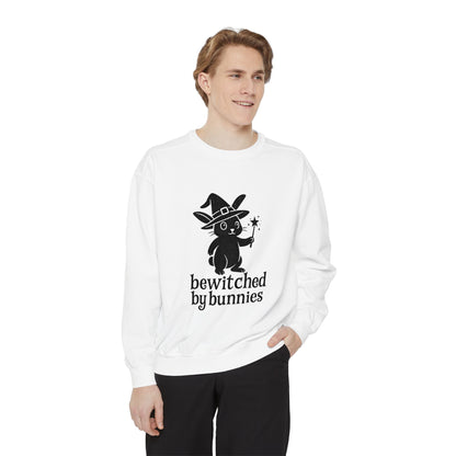 Bewitched by Bunnies Unisex Sweatshirt – Cozy Fall Rabbit Witch Pullover for Fall Festivities - Halloween Gift