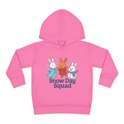 Snow Day Squad Toddler Hoodie – Winter Bunny Sweatshirt for Kids | Cozy Youth Rabbit Apparel | Cold Weather Buns