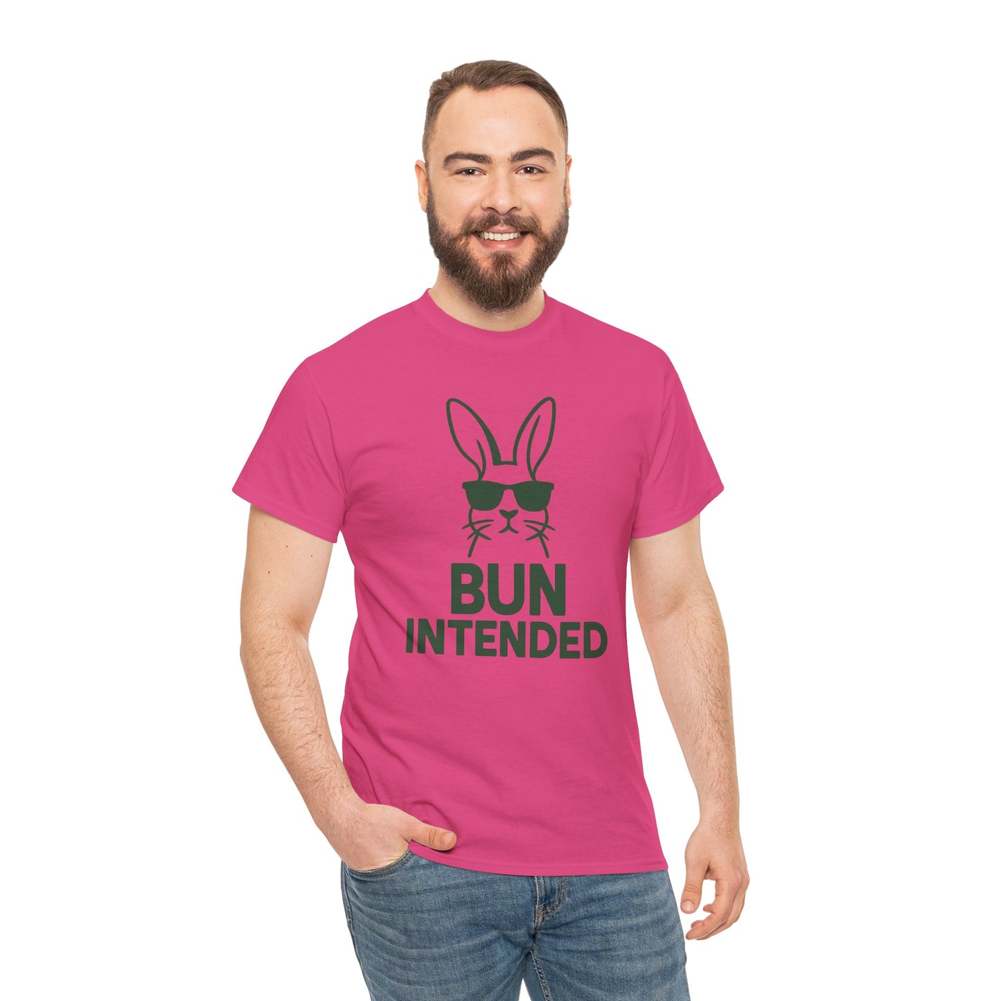 Bun Intended Rabbit in Sunglasses T-Shirt – Unisex Graphic Bunny Tee - Humorous Pun Shirt