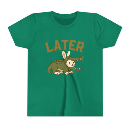 Later Gator Bunny Tee – Cute Youth Short Sleeve - Kids Rabbit T-Shirt - Funny Graphic Children's Shirt