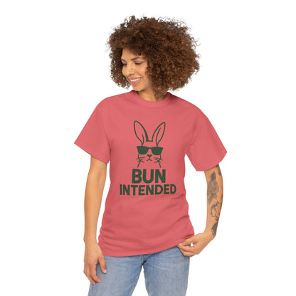 Bun Intended Rabbit in Sunglasses T-Shirt – Unisex Graphic Bunny Tee - Humorous Pun Shirt