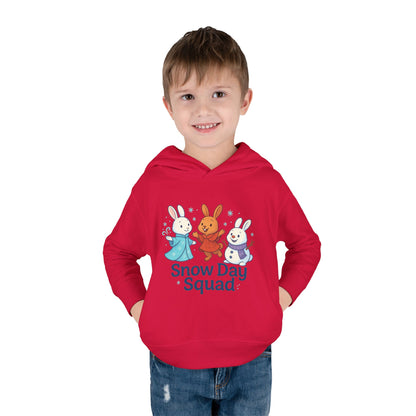 Snow Day Squad Toddler Hoodie – Winter Bunny Sweatshirt for Kids | Cozy Youth Rabbit Apparel | Cold Weather Buns