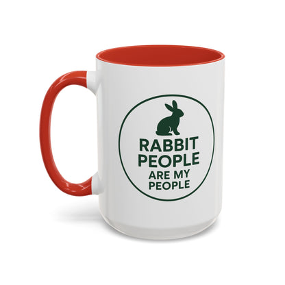 Rabbit People Are My People Ceramic Mug – Multiple Accent Colors Coffee Mug - Two Sizes: 11 oz & 15 oz