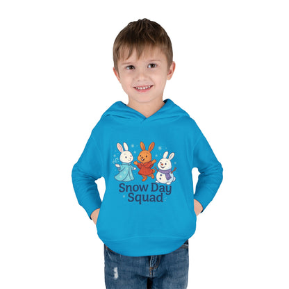 Snow Day Squad Toddler Hoodie – Winter Bunny Sweatshirt for Kids | Cozy Youth Rabbit Apparel | Cold Weather Buns