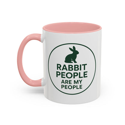 Rabbit People Are My People Ceramic Mug – Multiple Accent Colors Coffee Mug - Two Sizes: 11 oz & 15 oz