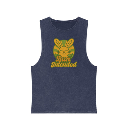 Stonewash Bun Intended Tank Top - Retro Graphic Tee - Vintage Casual Summer Wear - Gift for Rabbit Lovers - Everyday Style