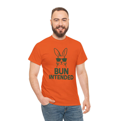 Bun Intended Rabbit in Sunglasses T-Shirt – Unisex Graphic Bunny Tee - Humorous Pun Shirt