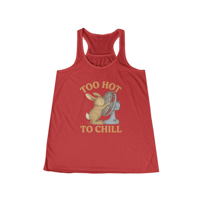 Too Hot to Chill Flowy Racerback Tank Top | Women’s Rabbit Graphic Tee - Funny Bunny Summer Edition