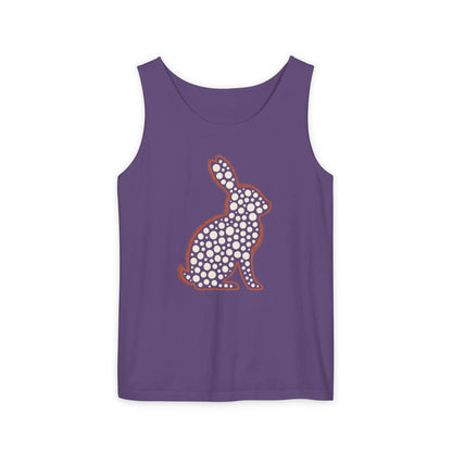 Spotted Rabbit Unisex Tank Top – Abstract Dot Bunny Design Tee for Bunthusiasts - Unisex Garment-Dyed Tank Top