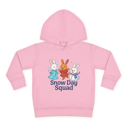 Snow Day Squad Toddler Hoodie – Winter Bunny Sweatshirt for Kids | Cozy Youth Rabbit Apparel | Cold Weather Buns